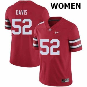 NCAA Ohio State Buckeyes Women's #52 Wyatt Davis Red Nike Football College Jersey NVL0545CX